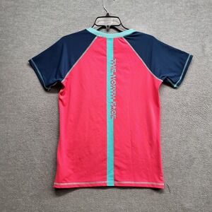 The North Face Girls Activewear Top XL Pink Logo Raglan Sleeve UPF 50 Tee